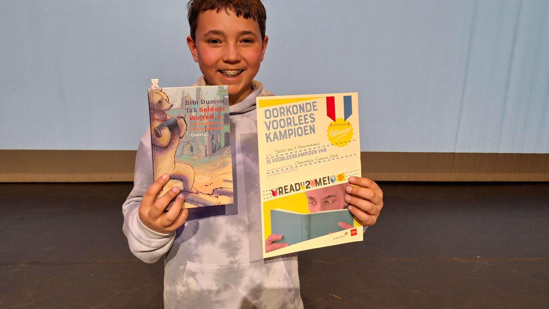 Jaliel van ‘t Hoenderdaal winnaar Regionale ronde Read2Me! Voorleeswedstrijd